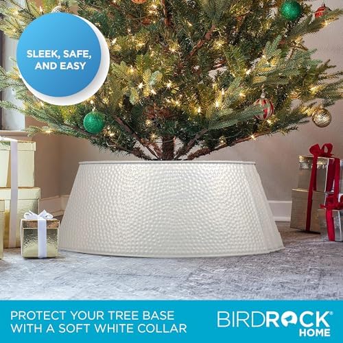 BIRDROCK HOME Metal Christmas Tree Collar, White, 28” x 10” - Image 2