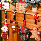 Hicarer Set of 6 Christmas Stocking Hooks for Mantle, Metal Holders for Hanging Stockings, Stocking Hangers for Fireplace for Christmas Decorations (Santa) - Image 6