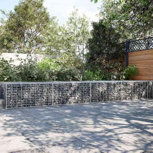 vidaxl - Gabion Basket with Cover - Galvanized Iron - 196.9"x39.4"x19.7" - Outdoor Landscape and Garden Decor - Image 2
