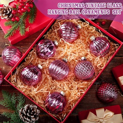 Jenaai 12 Pcs Christmas Dark Purple Glass Ball Ornaments, Tree Decoration - Image 3