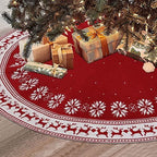 Dremisland Christmas Tree Skirt Rustic Knit Christmas Tree Mat 36In Red by Dremisland