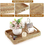 Hipiwe Large Woven Rattan Serving Tray Wicker Basket Organizer, 13.4"x9.5" - Image 6