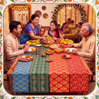 Gilprop 4 Pcs Diwali Table Runner 13x72 Inch Indian Table Cloth Decoration - Image 3