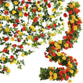 Floweroyal 6 Pack Artificial Flower Garlands 15.8FT Fake Rose Vines Silk Flowers Hanging Rose Ivy for Wedding Arch Party Home Garden Wall Decor (Orange Yellow) by FloweroyalCrafts