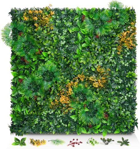 Artificial Grass Wall Panels, 20"x20" 8pcs Greenery Backdrop by EverNature