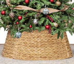 KOLWOVEN 28in Christmas Tree Collar Large to Small Christmas Tree, Woven Christmas Tree Ring Adjustable Skirt, Christmas Tree Skirt for Decoration, Base Protection from Pets (Water Hyacinth) - Image 6