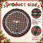 Blueweenly Christmas Tree Skirt, 48 Inch, Red Plaid with Ruffle Edge - Image 2