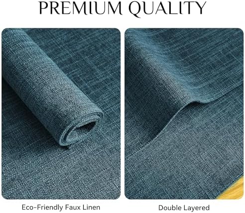 Softalker Faux Linen Cloth Placemats Set of 12-12 x 18 Inch, Teal - Image 4
