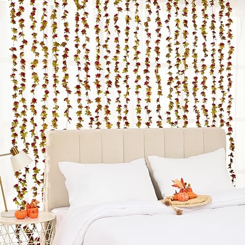 BLEUM CADE 12Pcs 16.4Ft Fake Flower Garland Artificial Rose Vines - Image 3
