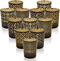 SHMILMH Black Gold Glass Votive Candle Holders Set of 12 by SHMILMH