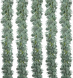 Kisflower 5 Pack 6.56FT Green Eucalyptus Garland for Decoration Table with Willow Leaves Greenery Garland Fake Hanging Plants Vines for Wedding Arch Decor Party Room Home Garden Office Wall Decor by Kisflower