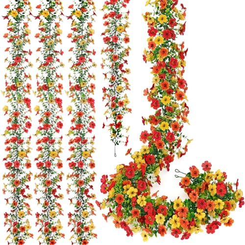 Fall Artificial Flower Garland 4 Pack Wildflower Floral Garland by MEIVINES