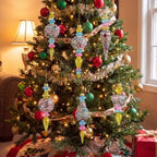 Soaoo 6 Pcs 6.3 in Pastel Mercury Glass Finial Christmas Ornaments - Image 5