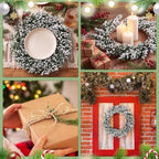 Christmas Cedar Placemats Set of 6 Artificial Round Wreath Charger - Image 6