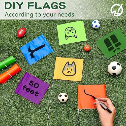 Amylove 300 Pcs Marking Flags 15 x 4 x 5 Inch Marker Flags, Regular Color - Image 4