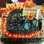 27.8Ft Orange Halloween Lights - Flickering Flame String Lights Orange Flickering String Lights with 25 +4 Pack C18 Flame Light Bulbs for Fall Halloween Decorations Indoor Outdoor Home Party Mantel by SOTOPOO