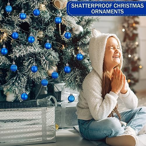 Shappy 216 Pcs Mini Christmas Ball Ornament 1.18 Inch,Royal Blue - Image 5