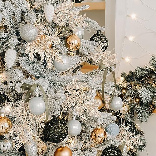 Cindeer 100 Pcs Christmas Tree Picks Sprays Glitter 10.2 in,Champagne Gold - Image 3