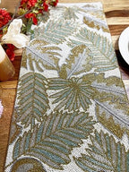 Enliven Handmade Leaf Beaded Table Runner, 13x36 Inches Lightweight Decorative Table Runner, Perfect for Dining/Wedding/Party/Everyday Use & Easy to Clean, Elegant Beaded Runner (Multicolor) - Image 3