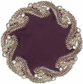 Decozen Set of 8 Doilies for Table, Lace Doilies - Rustic, Crochet, Farmhouse, Kitchen, Dining Table Centerpiece Decor - Round Christmas Placemats for Home 15 inch Gold Plum, The Anyce Collection by Decozen