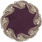 Decozen Set of 8 Doilies for Table, Lace Doilies - Rustic, Crochet, Farmhouse, Kitchen, Dining Table Centerpiece Decor - Round Christmas Placemats for Home 15 inch Gold Plum, The Anyce Collection by Decozen