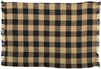 VHC Brands, Burlap Black Check, Cotton, 12x18, Fringed, Placemat, Set of 6, Black, 12 Pack - Image 3