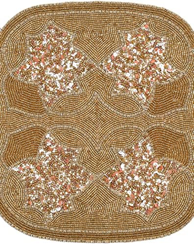 Elegant Decorative Beaded Table Runner 13x36 Inch - Embroidery Glitz Runner for Dining Table Décor, Wedding, Easter, Farmhouse, Living Room, Holiday & New Year Celebrations - Gold - Image 7
