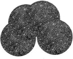 15" Black Rhinestone Round Placemats Set of 4 by Cumouna