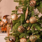 JORNOY 106Pcs Christmas Ornaments Set, Shatterproof Assorted Hanging Baubles Decorations Bulk for Christmas Tree Decorations Home Holiday Party Decor, Earth Tone - Image 3