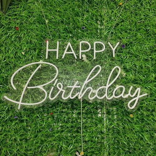 Happy Birthday LED Neon Signs Transparent Acrylic Lights Decor for Wedding Birthday Party Wall Home Bedroom Room Art Decoration with USB Light Modulator 5V - Image 6