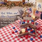 Novabright 12 Pcs 4th of July Wooden Stars Red White and Blue Bowl Fillers, Patriotic Bowl Filler Decor for Independence Day, Memorial Day Table Tiered Tray Decorations, DIY Crafts Vase Filler - Image 5