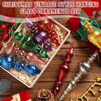 Mifoci 8 Pcs 6 Inch Mercury Glass Finial Christmas Ornaments,Mixed Color - Image 2