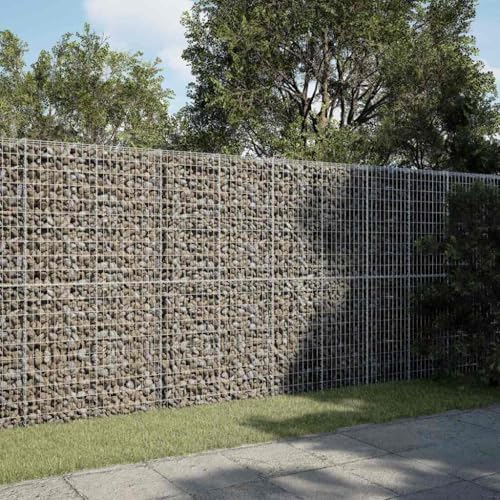 vidaXL Gabion Basket with Cover - Durable Outdoor Rectangular Gabion Cage 137.8"x39.4"x78.7" - Galvanized Iron, Tool-Free Assembly, Uses for Garden, Privacy Screens, Retaining Walls - Image 2