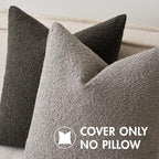 MIULEE 24x24 Decorative Euro Sham Boucle Couch Pillow Covers Dark Coffee - Image 2