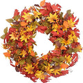 Idyllic 20 Inch Fall Wreath for Front Door - Maple Leaves Autumn Wreath for Thanksgiving, Halloween, Wall, Front Porch Home Decoration by idyllic