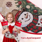 4 Pack Personalized Christmas Stockings, 18" Large Custom Embroidered Name Vintage Woven Stockings, Jacquard Reindeer,Snowman,Santa & Dog Designs, Family Holiday Fireplace Mantel Decor for Kids Adults - Image 6
