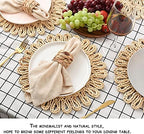 IcosaMro11.8 Inch Boho Round Woven Placemats for Dining Table Set of 6 - Image 4