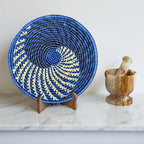Handwoven African Basket Bowl for Fruits Wall Decor 8in diameter - Image 4