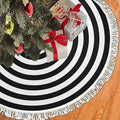 5 ft Black and White Halloween Christams Tree Skirt Tassel Lace 60 by ANANGTEE
