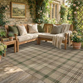 JTJ Easy Jute Plaid Outdoor Rug 5x7, Beige & Sage Green, Washable by JTJ