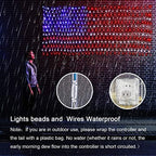 HYH American Flag LED Lights, 420 LEDs Net Light Up Flag Outdoor Waterproof - Image 4