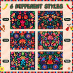 Breling 6 Pack Mexican Fiesta Table Runner 72x13 Inch, Black Base - Image 2