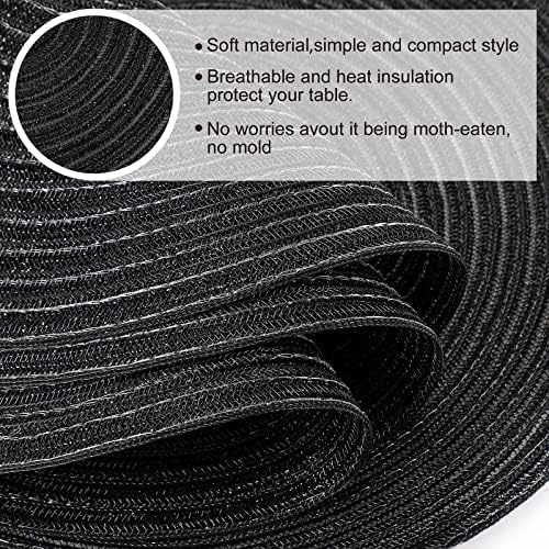 Buryeah 24 Pieces 13 Inch Christmas Round Placemats Circle Woven Place Mats Boho Decor Dining Table Mats Table Scape Hosting Friends for Wedding Birthday Dinner Parties (Black) - Image 5