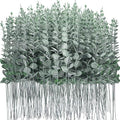 300 Pcs Eucalyptus Stems Faux Greenery Artificial Eucalyptus Leaves Eucalyptus Decor Greenery Stems Faux Greenery Branches for Wedding Centerpiece Flowers Bouquet Farmhouse Home Decor (Dark Green) by Giegxin