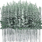 300 Pcs Eucalyptus Stems Faux Greenery Artificial Eucalyptus Leaves Eucalyptus Decor Greenery Stems Faux Greenery Branches for Wedding Centerpiece Flowers Bouquet Farmhouse Home Decor (Dark Green) by Giegxin