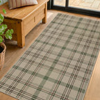 JTJ Easy Jute 3x6 Kitchen Runner Rug, Beige & Sage Plaid, Washable - Image 3