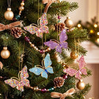 Yuntau 8 Pcs Crystal Christmas Hanging Ornaments, Butterfly - Image 4