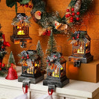 Therwen 2 Pcs Christmas Stocking Holders Lantern, LED, Elk, Black - Image 4