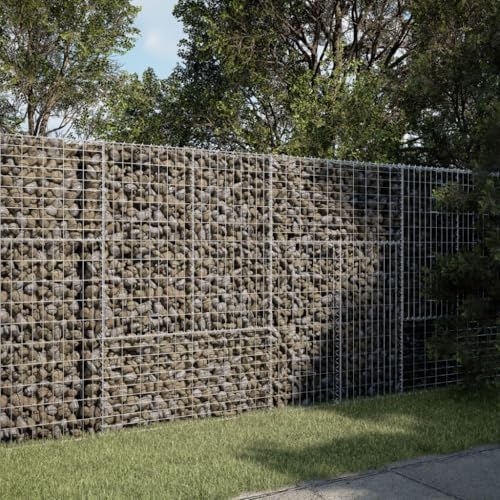 vidaXL Gabion Basket with Cover 78.7"x39.4"x59.1" Galvanized Iron - Image 2
