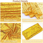 12 Packs 12 X 72 Inch Gold Sequin Table Runner Glitter Dining Table Runner for Birthday Wedding Engagement Bridal Baby Shower Bachelorette Holiday Celebration Party Supplies Decorations (Gold) - Image 4